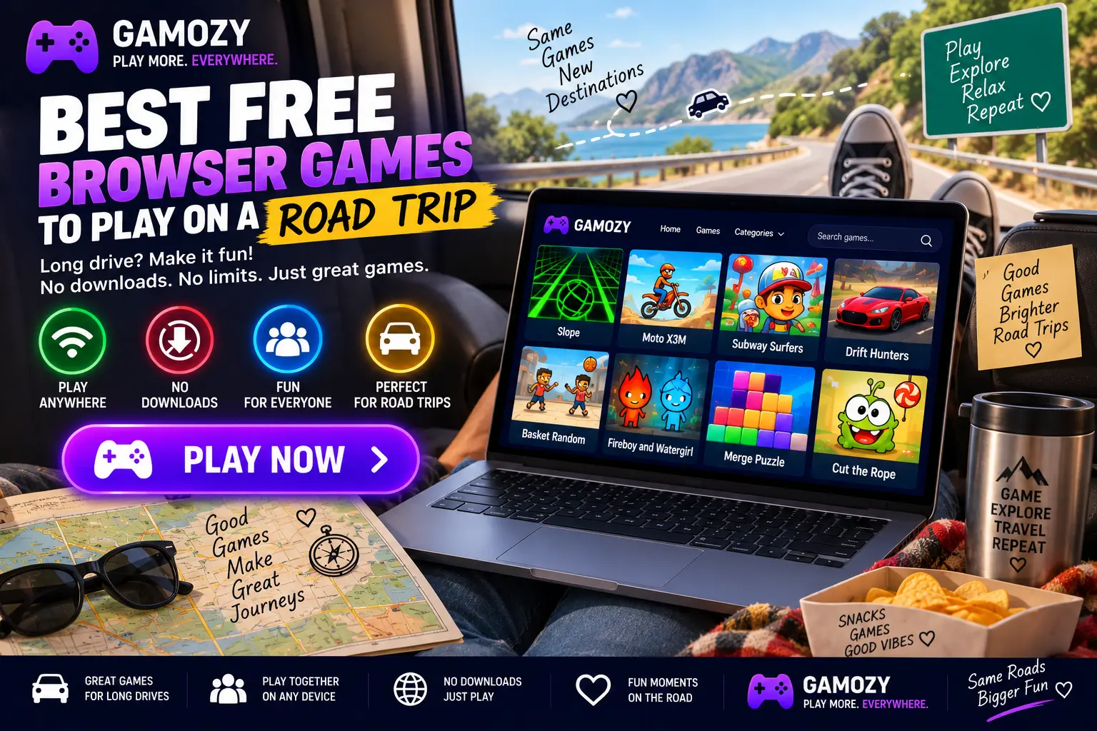 Best Free Browser Games to Play on a Road Trip