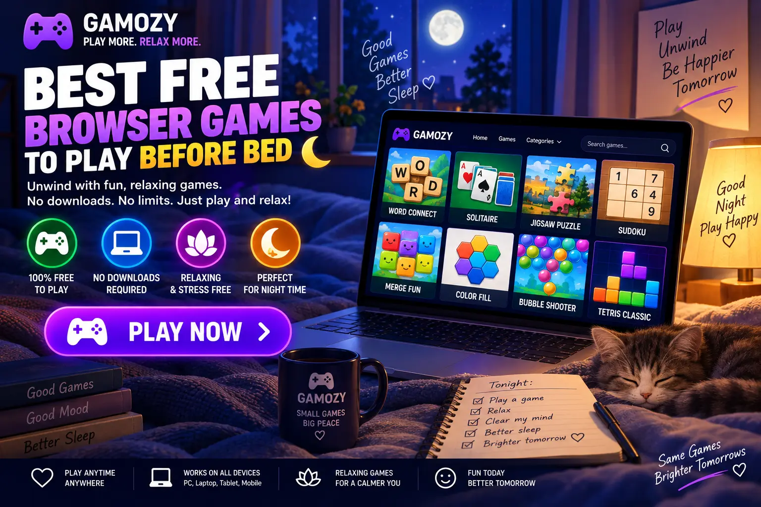 Best Free Browser Games to Play Before Bed