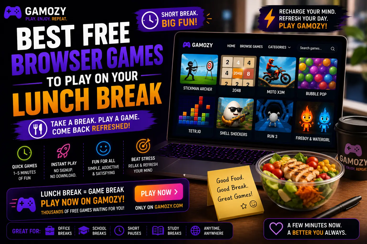 Best Free Browser Games to Play on Your Lunch Break