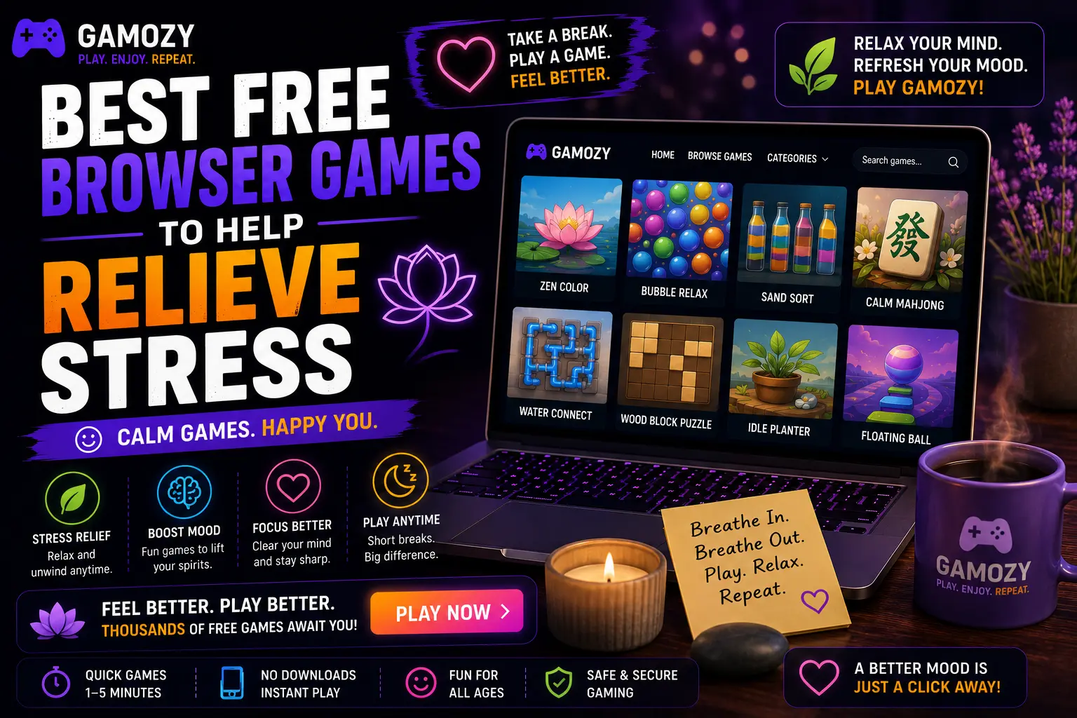 Best Free Browser Games to Help Relieve Stress