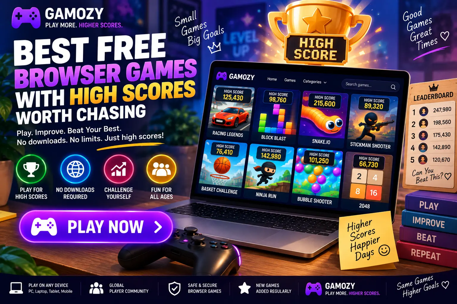 Best Free Browser Games With High Scores Worth Chasing
