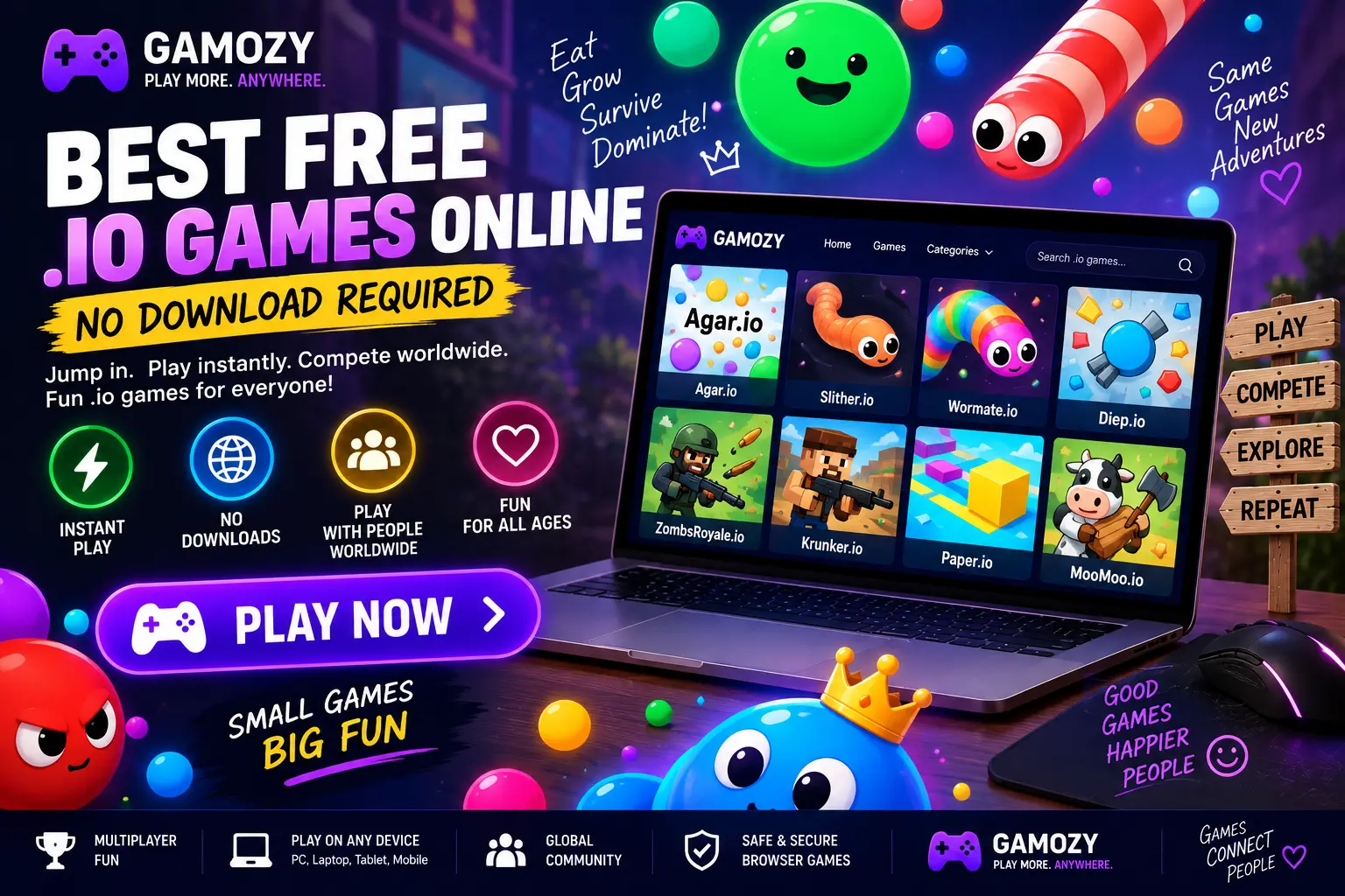 Best Free .io Games Online — No Download Required