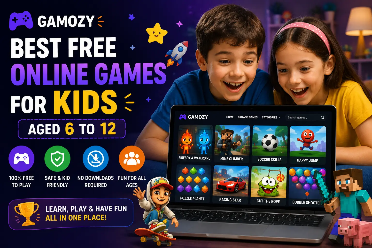 Best Free Online Games for Kids Aged 6 to 12