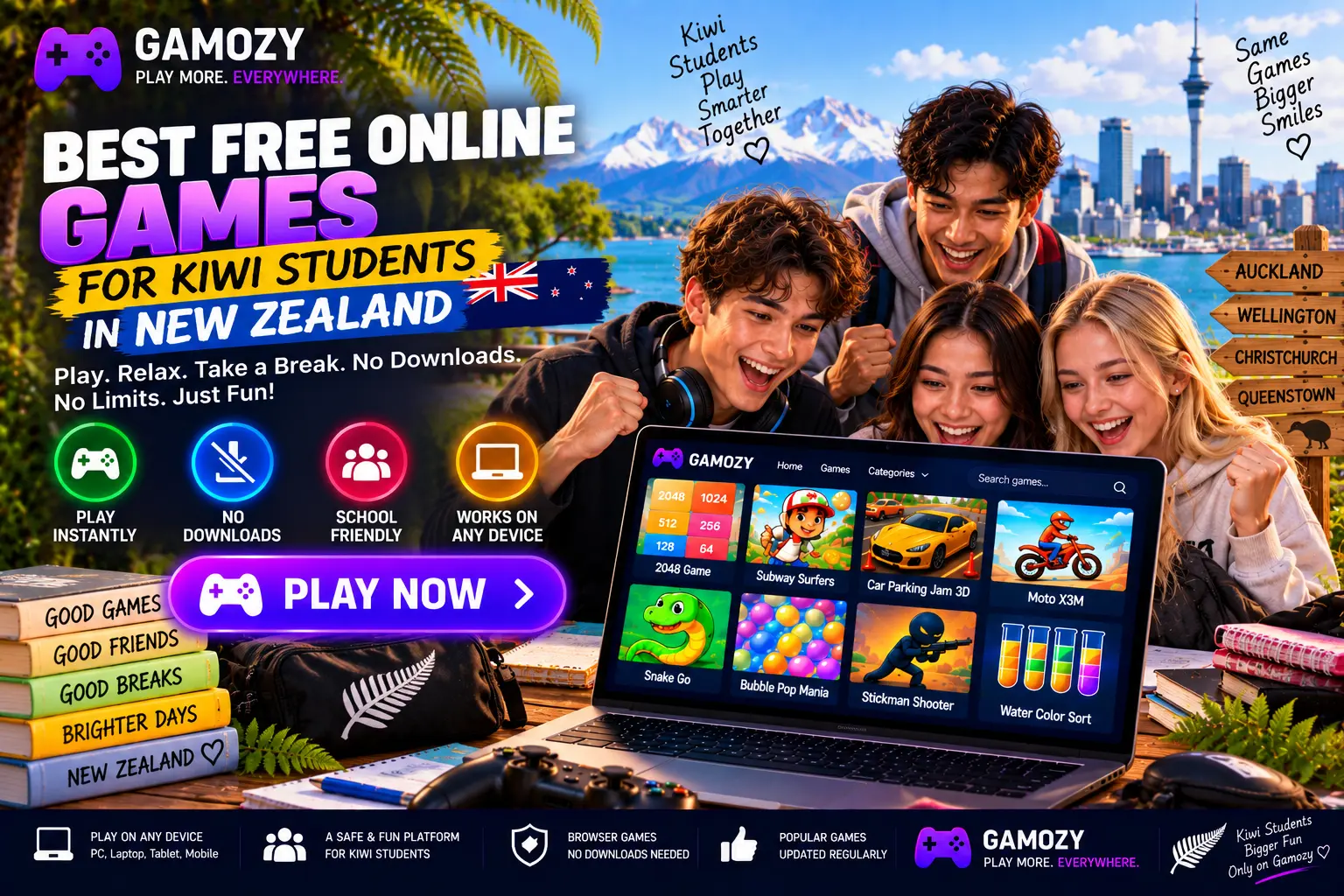 Best Free Online Games for Kiwi Students in New Zealand
