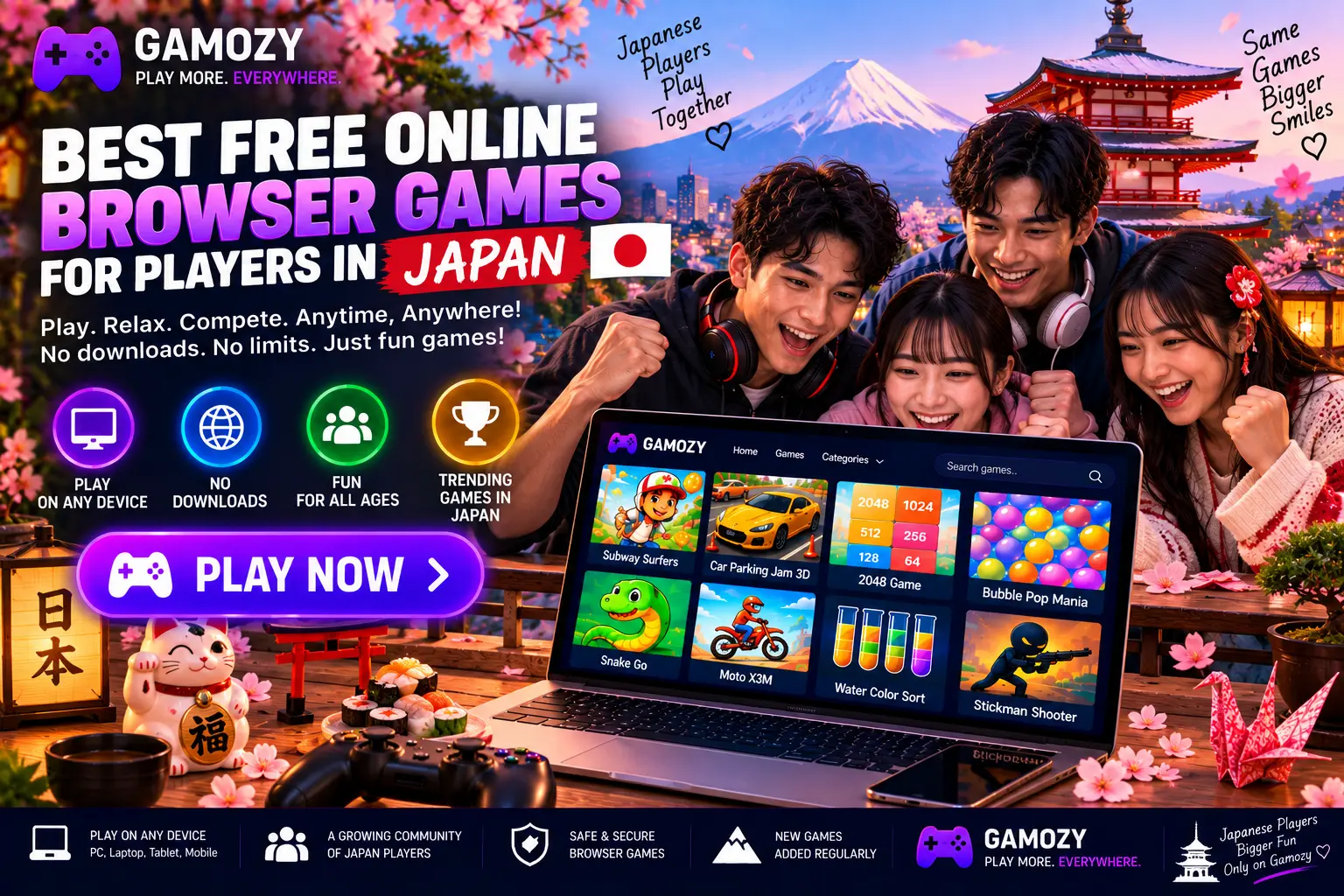 Best Free Online Browser Games for Players in Japan
