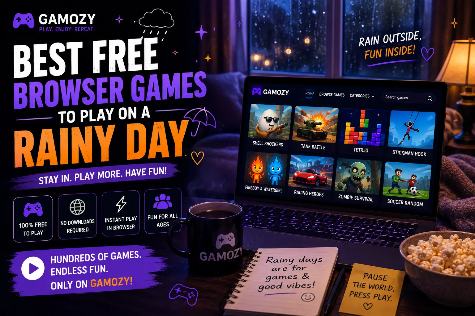 Best Free Browser Games to Play on a Rainy Day