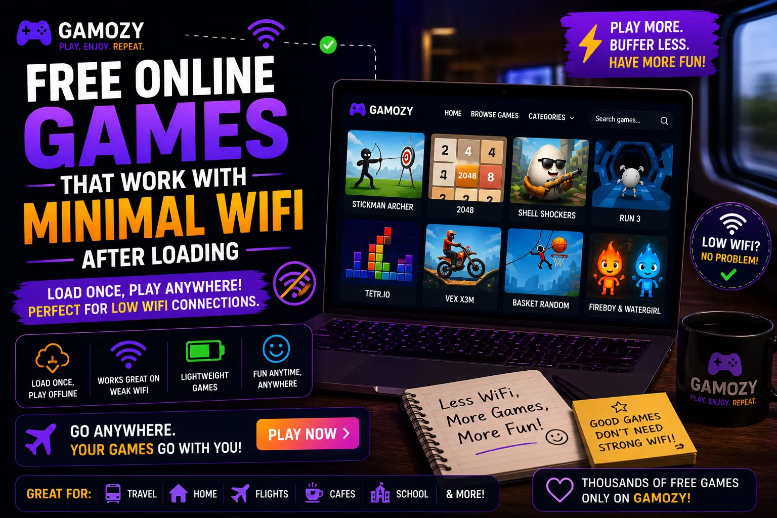 Free Online Games That Work With Minimal WiFi After Loading