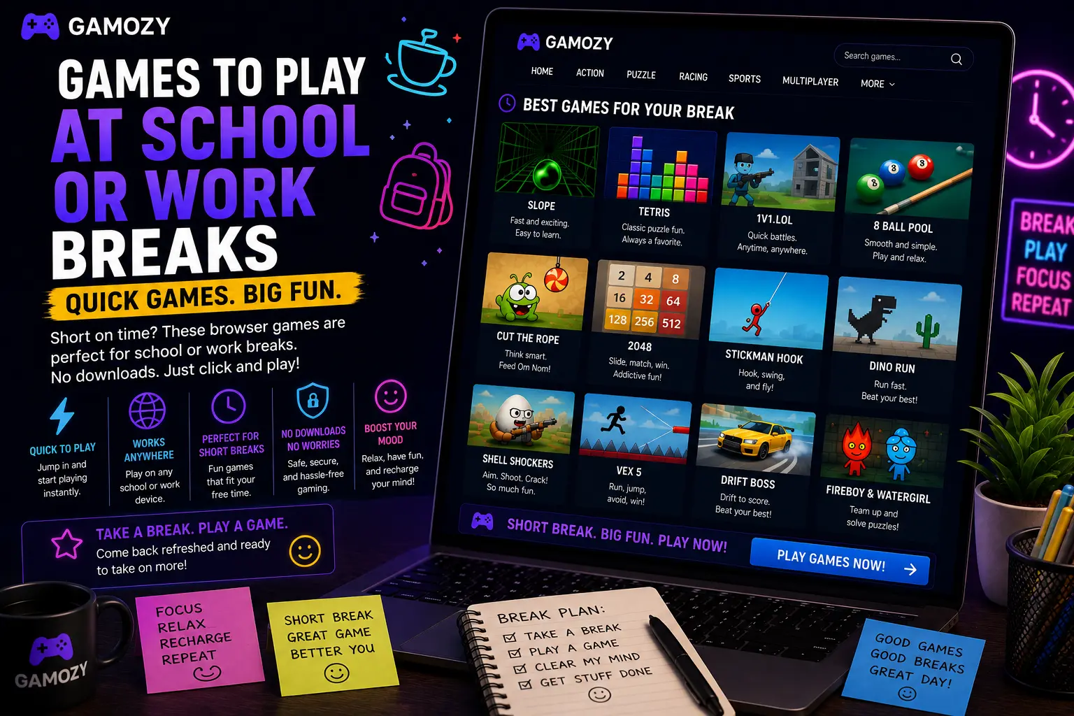 Games to Play at School or Work Breaks