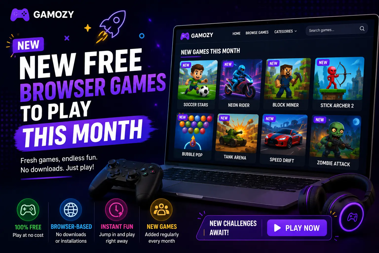 New Free Browser Games to Play This Month