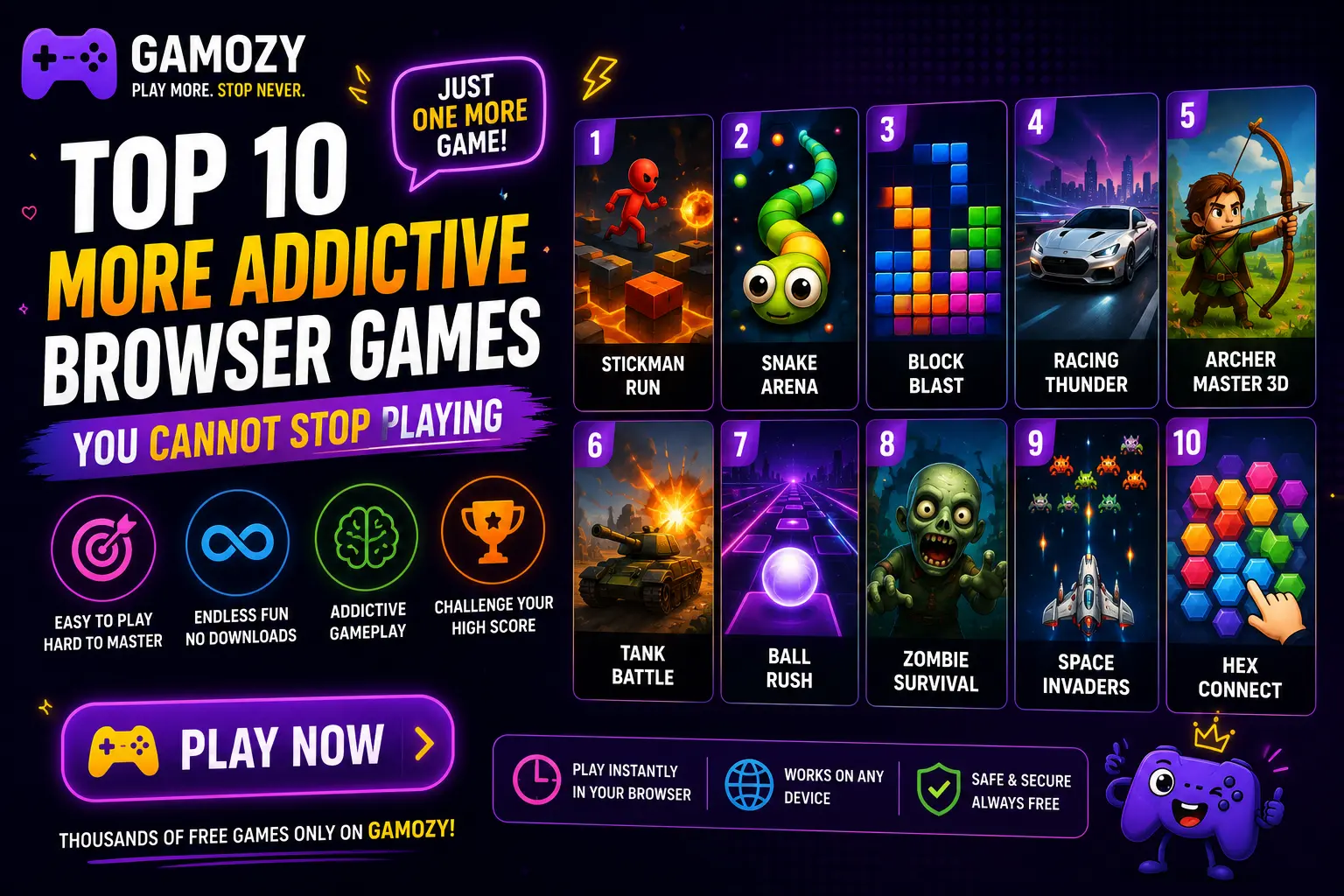 Top 10 More Addictive Browser Games You Cannot Stop Playing